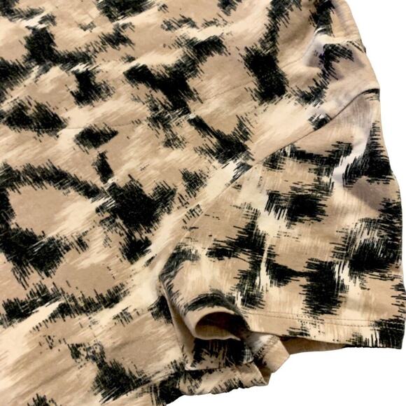 Ruby Rd Blouse Small Women Beige Black Artsy Embellished V-Neck BohoChic Summer - Picture 7 of 14